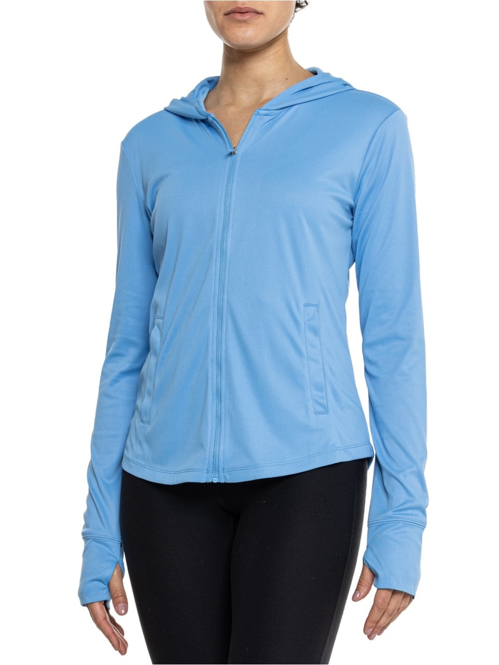 C&C California Sky Blue Hooded Zip Jacket sweatshirt - UV protection size small